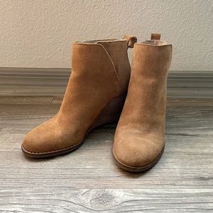 Lucky Brand Leather Booties with Wedge Heel